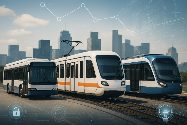 public-transit public transit concepts. bus, subway, train